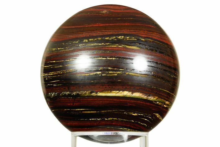 Polished Tiger Iron Stromatolite Sphere - Billion Years #362900